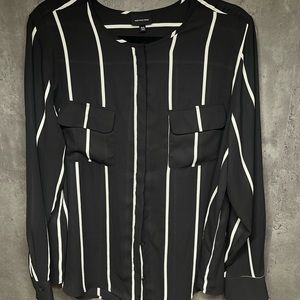 Plus Size Stripe Button up Blouse